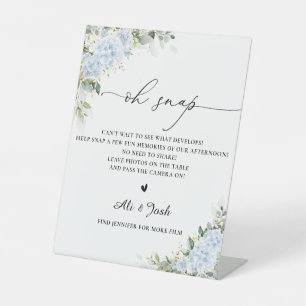 Blue Hydrange Floral Bridal Shower Oh Snap Sign