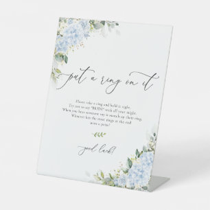 Blue Hydrange Floral Put A Ring On It Sign