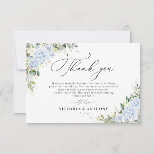 Blue Hydrange Floral Wedding Thank You Cards