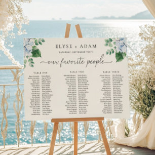 Blue Hydrangea 3 Banquet Seating Chart Foam Board