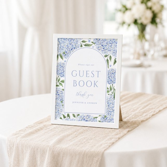Blue Hydrangea Arch Sign our Guestbook Poster (Creator Uploaded)