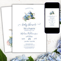 Blue Hydrangea Baby Shower Tea Party 