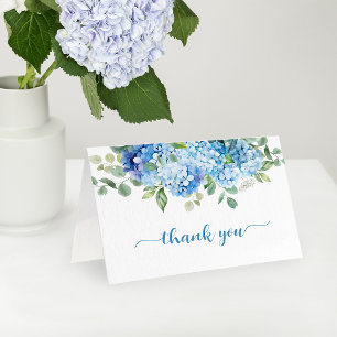 Blue Hydrangea Baby Shower Thank You Card