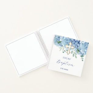Blue Hydrangea Baptism Guest Book