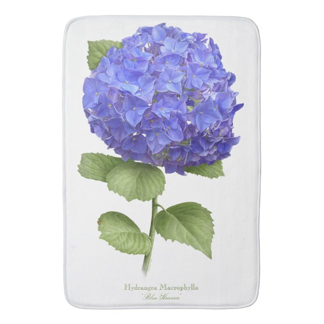 Blue Hydrangea Bath Mat (Front Vertical)
