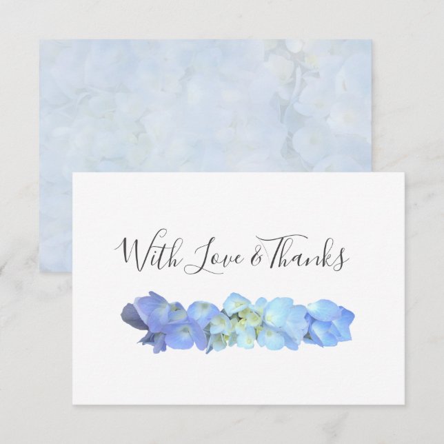 Blue Hydrangea Blank Floral Thank You Cards (Front/Back)