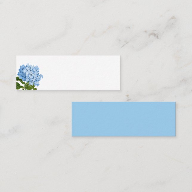 Blue Hydrangea Blank Place Card (Front/Back)