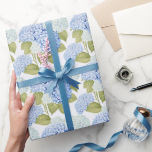 Blue Hydrangea Bliss Wrapping Paper