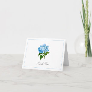 Blue Hydrangea Bloom Traditional Thank You Card