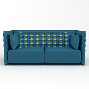 Blue Hydrangea Blooms Floral Pattern Body Pillow