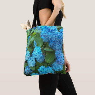 Blue Hydrangea Blooms Floral Tote Bag