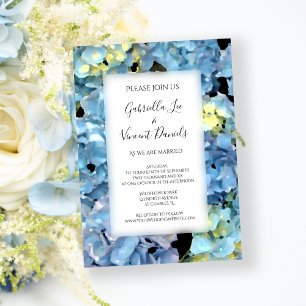 Blue Hydrangea Blossom Garden Wedding Invitation