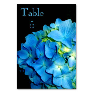 Blue Hydrangea blue floral flower  Table Number