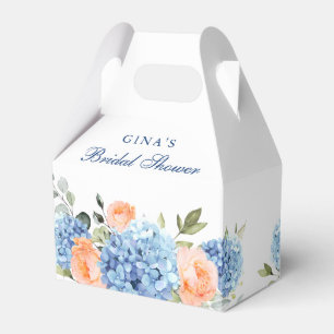 Blue Hydrangea Blush Rose Eucalyptus Bridal Shower Favour Box