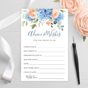 Blue Hydrangea Blush Roses Advice & Wishes Card