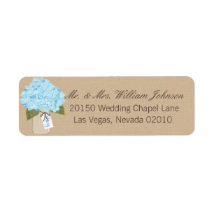 Blue Hydrangea Bouquet Label Return Address Label