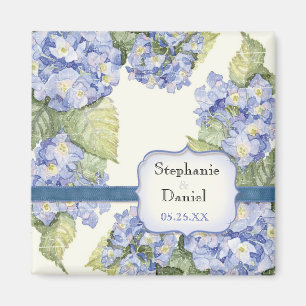 Blue Hydrangea Bracket Floral Formal Wedding Magnet