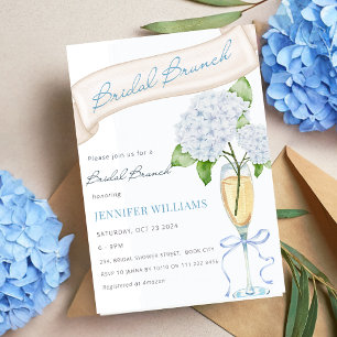 Blue Hydrangea Bridal Brunch Bridal Shower  Invitation