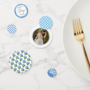Blue Hydrangea Bridal Shower Best Day Ever Confetti