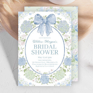 Blue Hydrangea Bridal Shower Invitation
