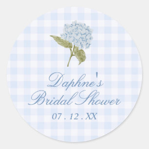 Blue Hydrangea Bridal Shower Sticker
