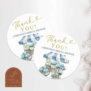 Blue Hydrangea Bridal Shower Thank You Sticker