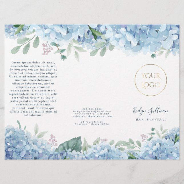 Blue hydrangea brochure (Front)