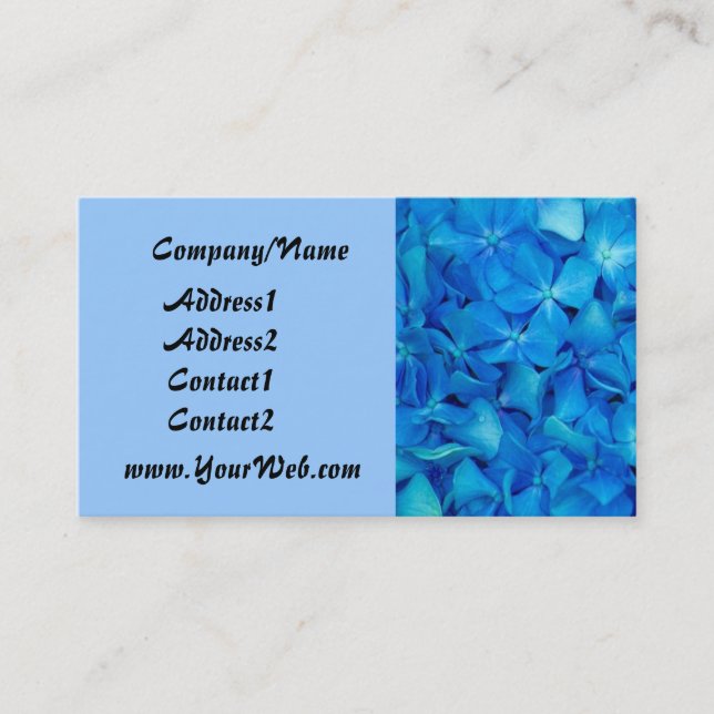 Blue Hydrangea Business Card (Front)