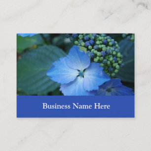 blue hydrangea business card