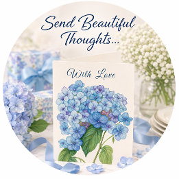 Blue Hydrangea Card | Coastal Floral Greeting  