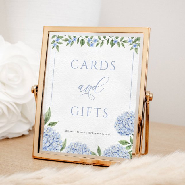 Blue Hydrangea Cards and Gifts Wedding Poster (Creator Uploaded)