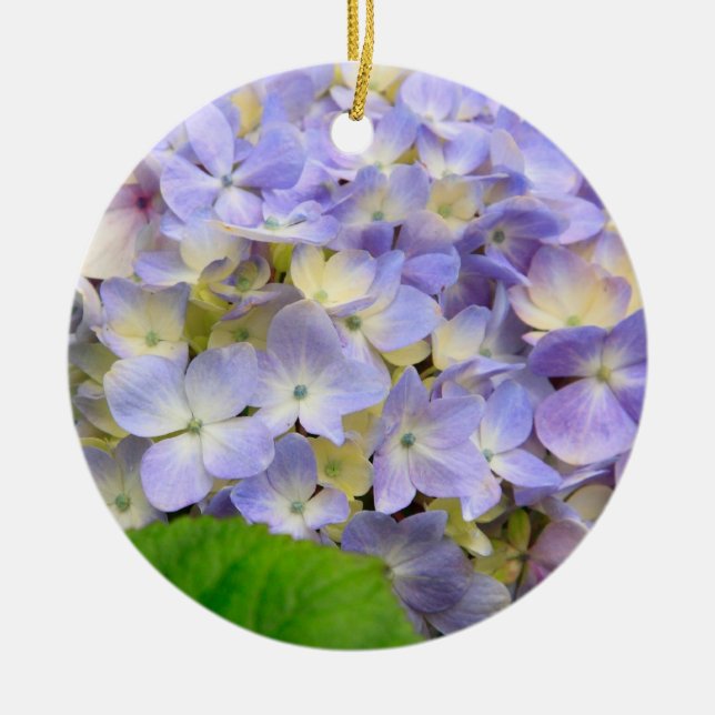 Blue Hydrangea Ceramic Tree Decoration (Front)