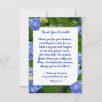 Blue Hydrangea Christian Friend Custom Text