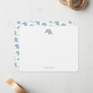 Blue Hydrangea Classic Coastal Personalised Card