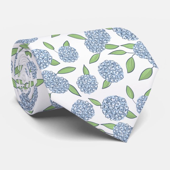 Blue Hydrangea Classic Groomsmen New England Tie (Rolled)