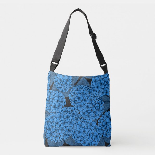 Blue hydrangea crossbody bag (Front)