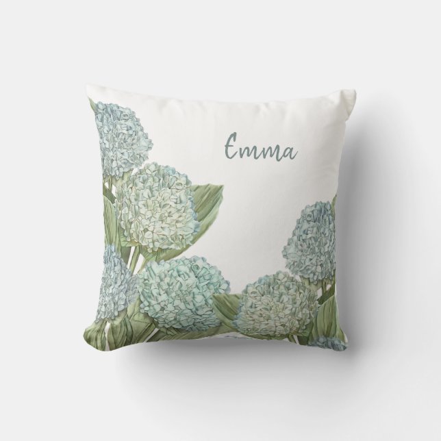 Blue Hydrangea Cushion (Front)
