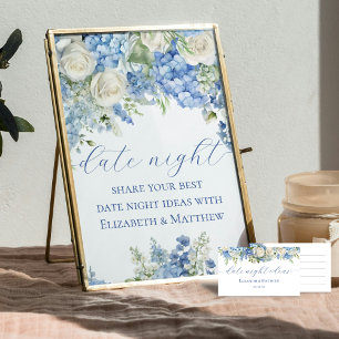Blue Hydrangea Date Night Jar Ideas Game Sign