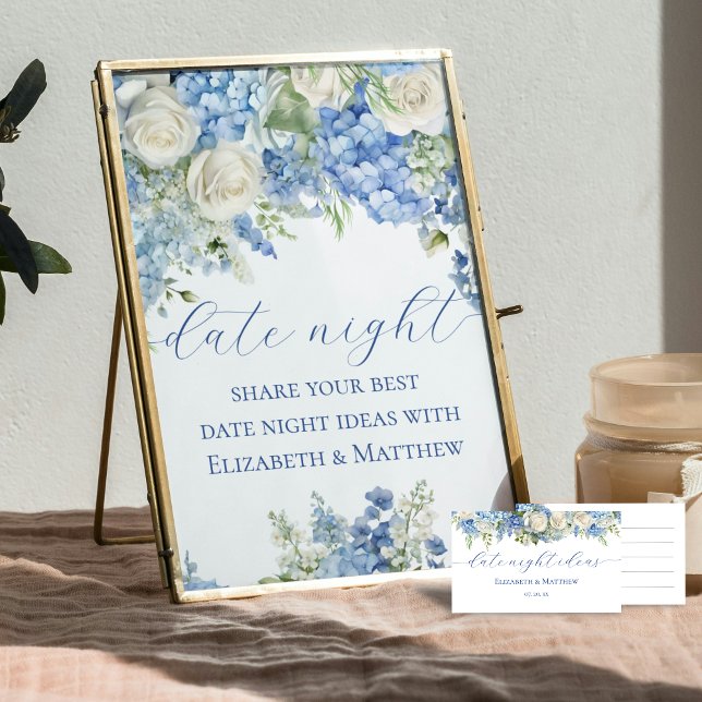 Blue Hydrangea Date Night Jar Ideas Game Sign (Creator Uploaded)