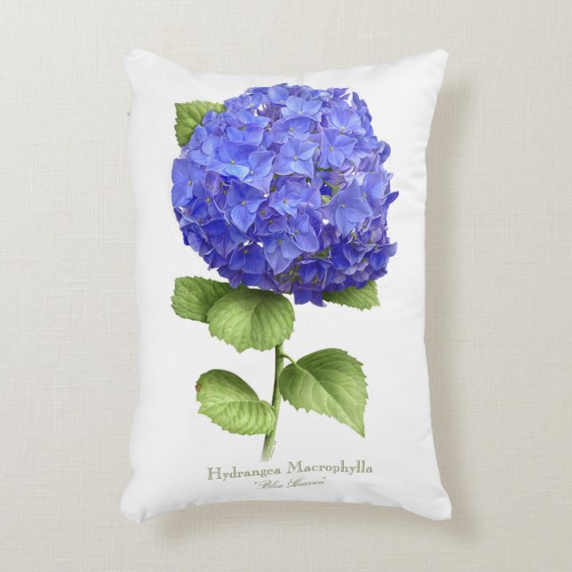 Blue Hydrangea Decorative Cushion (Front(Vertical))