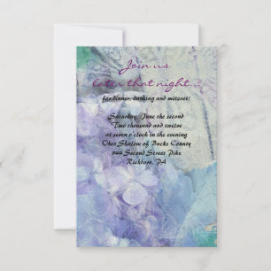 BLUE HYDRANGEA & DRAGONFLY Bat Mitzvah Party Card