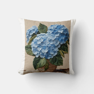 Blue Hydrangea Elegance  Cushion