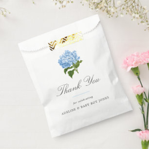Blue Hydrangea Elegant Baby Boy Shower Favour Bag