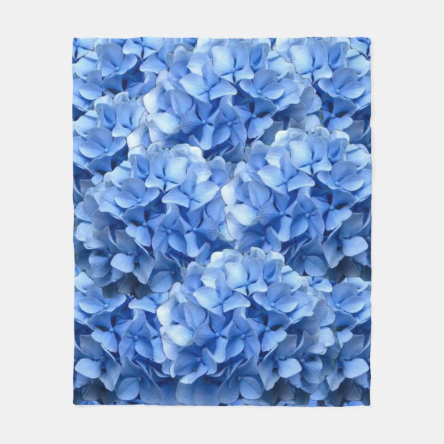 Blue Hydrangea Fleece Blanket (Front)