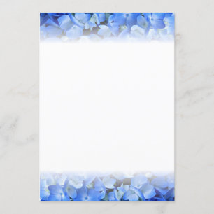 Blue Hydrangea Floral Border Fan Program Paper