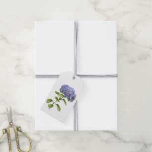 Blue Hydrangea Floral Botanical Art Gift Tags