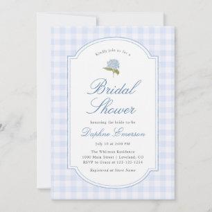 Blue Hydrangea Floral Bridal Shower Invitation