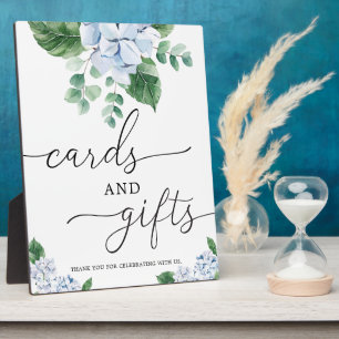 Blue Hydrangea Floral Cards and Gifts Sign Plaque