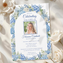 Blue Hydrangea Floral Celebration of Life Funeral