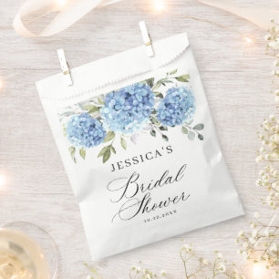 Blue Hydrangea Floral Eucalyptus Bridal Shower Favour Bag